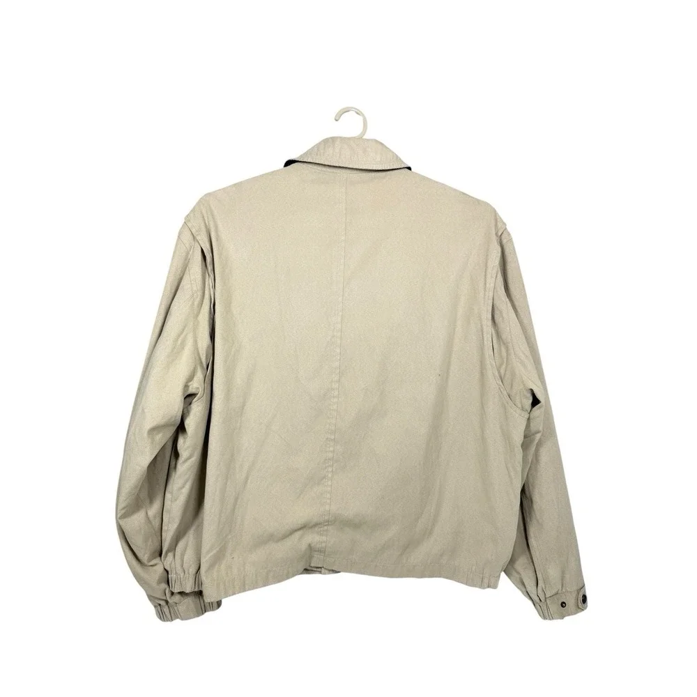 Vintage Newport Harbor Sport Tan Zip‎ Up Utility Pocket Jacket Coat Size XXL